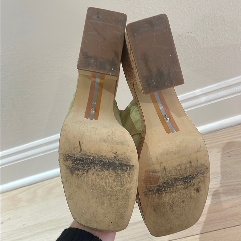 Sam Edelman Green Wedge Sandals - Picture 8 of 10